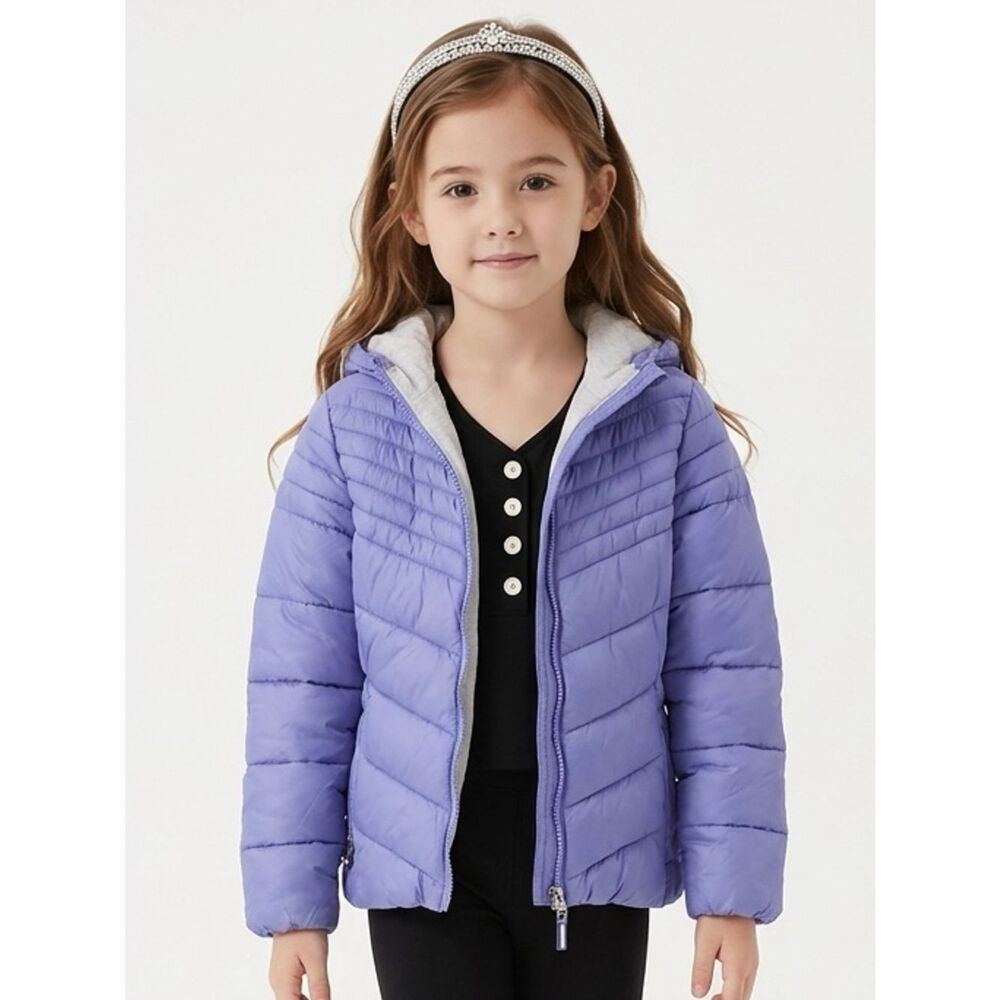 C9 CHAMPION | Purple Puffer Coat Hooded Girls M 7/8